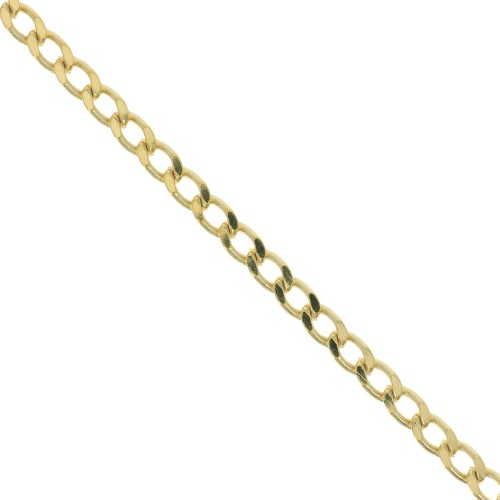 Cadena eslabón fanstasía Gourmette 4.9 mm - Chapado de Oro 3 micras x50cm