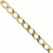 Cadena eslabón fanstasía Gourmette 4.9 mm - Chapado de Oro 3 micras x50cm