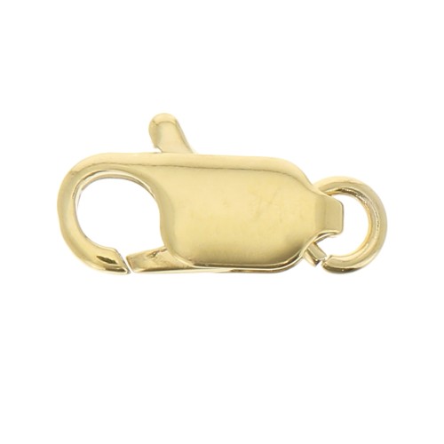 Cierre mosquetón 14 mm con anilla abierta Chapado Oro 3 micras x1