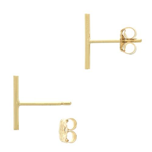 Ganchos Pendientes forma T 10 mm de Gold filled x2