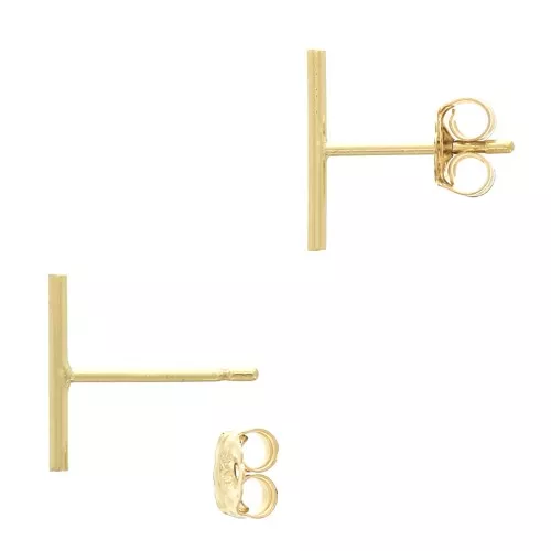 Ganchos Pendientes forma T 10 mm de Gold filled x2