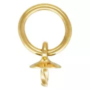 Attache pendentif pour perle semi-percée 4 - 6 mm anneau fermé - Gold filled x1