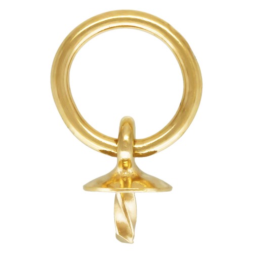 Attache pendentif pour perle semi-percée 4 - 6 mm anneau fermé - Gold filled x1