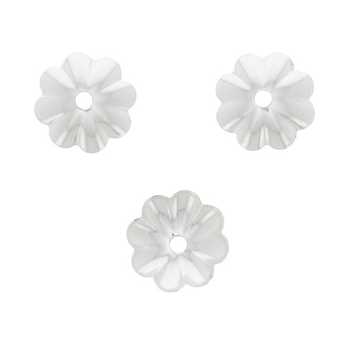 Casquillas flores 4 mm de Plata 925 x10