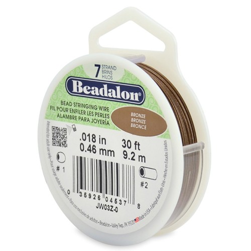 Hilo de acero Bronce - Beadalon - 0.46 mm 7 hebras x9,2 m