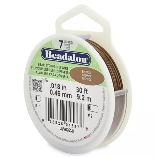 Hilo de acero Bronce - Beadalon - 0.46 mm 7 hebras x9,2 m