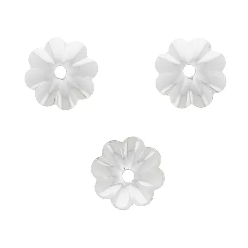 Casquillas flores 6 mm de Plata 925 x10