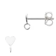 Ganchos pendientes corazón 3.5 mm con anilla abierta - Plata 925 x2