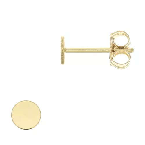 Ganchos pendientes redondo para cabuchón 4 mm - Gold filled x2