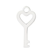Dije llave forma corazón 13x6 mm - Acero inoxidable x1|raw }}