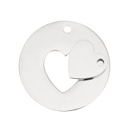 Colgante corazón séparable original pour couple ou amis - Acero inoxidable