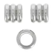 Cuenta ajugero grande 7x8 mm - Acero inoxidable x1