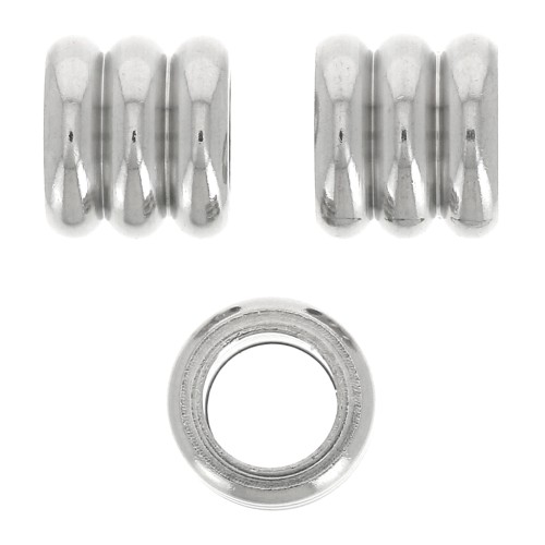 Cuenta ajugero grande 7x8 mm - Acero inoxidable x1