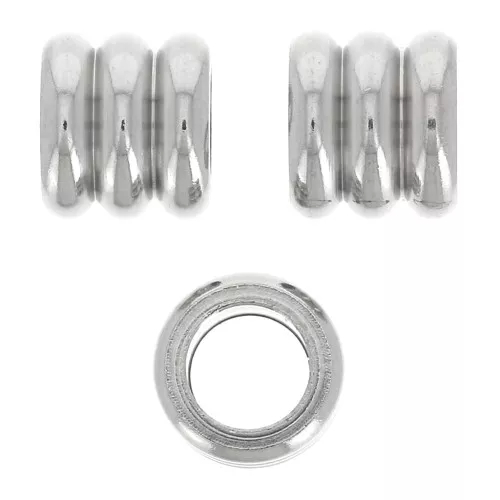 Cuenta ajugero grande 7x8 mm - Acero inoxidable x1