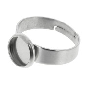 Anillo engaste ajustable para cabuchón fondo plano 8 mm de Acero inox 304 x1