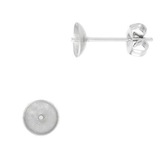 Ganchos pendientes para cuentas mitad agujero 6 y 8 mm - Acero inoxidable x2