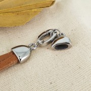 Cierre mousqueton con agujero 15 mm para cordón 7 mm - Acero inoxidable x1