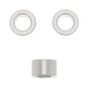 Cuenta arandela Heishi - disco plano grande agujero 8x5 mm - Acero inoxidable x1