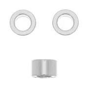 Cuenta arandela Heishi - disco plano grande agujero 8x5 mm - Acero inoxidable x1