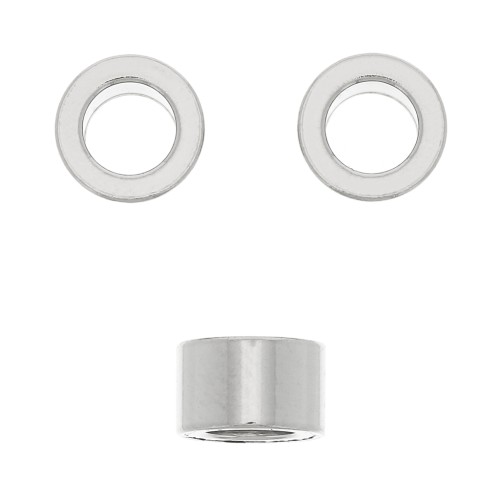 Cuenta arandela Heishi - disco plano grande agujero 8x5 mm - Acero inoxidable x1