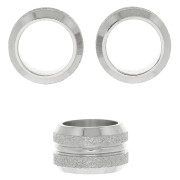 Cuenta arandela grande agujero diamantado 11x7 mm - Acero inoxidable x1|raw }}