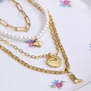 Cadena malla Rectangular 4 mm de Acero inoxidable Dorado 316L x50cm