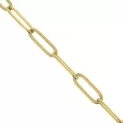 Cadena malla Rectangular con rayas 4.3 mm de Acero inoxidable Dorado 316L x50cm