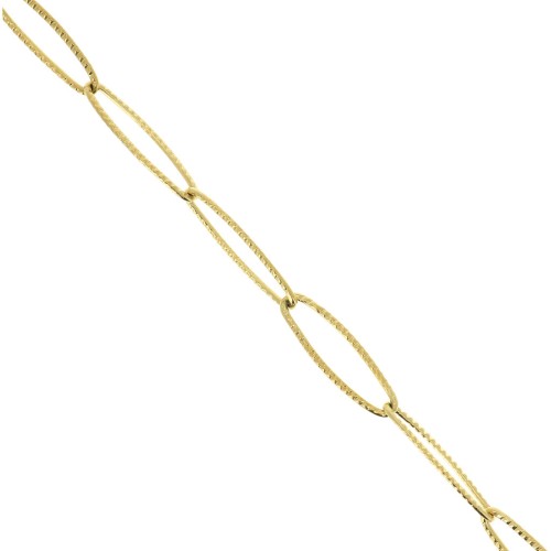 Cadena de malla rectangular estriada de 6 mm, de acero inoxidable 304 Dorado, 50 cm