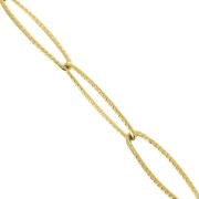 Cadena de malla rectangular estriada de 6 mm, de acero inoxidable 304 Dorado, 50 cm