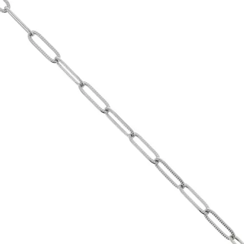 Cadena malla Rectangular con rayas 4.3 mm de Acero inoxidable 316L x1m