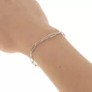 Cadena malla Rectangular con rayas 4.3 mm de Acero inoxidable 316L x1m