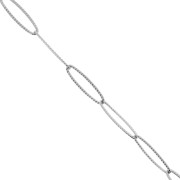 Cadena de malla rectangular estriada de 6 mm de acero inoxidable 304 x 1 m