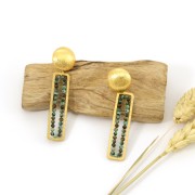 Anilla para montaje y tejido rectangular 38x10 mm - Latón bruto x1