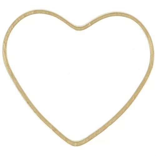 Anilla para montaje y tejido corazón 19x21 mm - Latón bruto x1