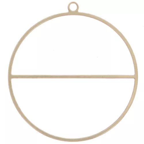 Colgante circular con barra horizontal - anillo de tejer 38mm latón bruto x1