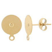 Ganchos pendientes de disco de 10 mm con anilla cerrada - Acero inoxidable Dorado 303L x2