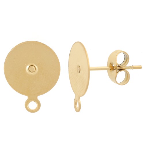 Ganchos pendientes de disco de 10 mm con anilla cerrada - Acero inoxidable Dorado 303L x2