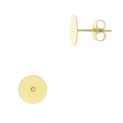Ganchos pendientes discos 10 mm - Acero inoxydable 304L Dorado x2