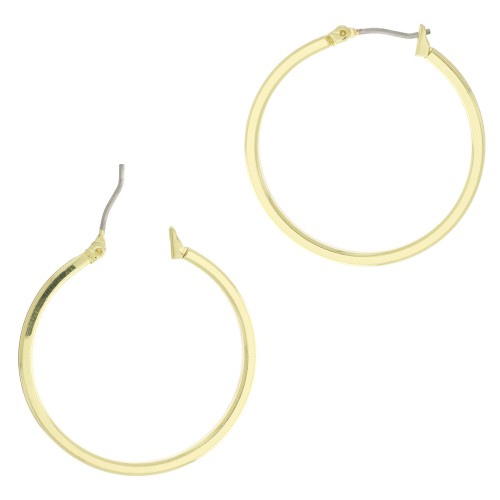 Pendientes de aros a decorar 32 mm - Dorado x2