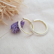 Pendientes de aros a decorar 32 mm - Dorado x2