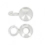 Bolas con enganche para dijes 10x6 mm de Plata x4