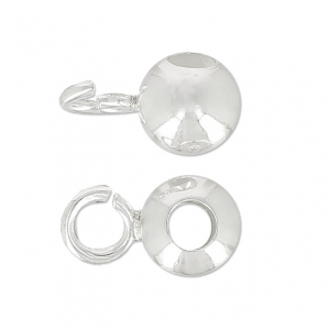 Bolas con enganche para dijes 10x6 mm de Plata x4