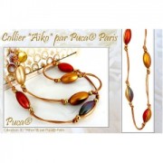 Athos 3D par Puca® cabuchón ovalado de cristal 20x10 mm - Opaque Red Coral Tweedy x1