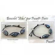 Athos 3D par Puca® cabuchón ovalado de cristal 20x10 mm - Red Metallic Mat x1