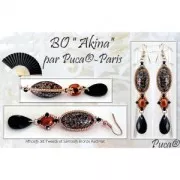 Athos 3D par Puca® cabuchón ovalado de cristal 20x10 mm - Red Metallic Mat x1