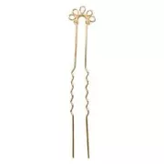Palillo para el cabello para decorar Dorado con oro fino x1