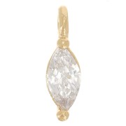 Mini dije navette con óxido de zirconio 7x2 mm - Dorado con fino - Crystal x1|raw }}