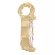 Mini dije navette con óxido de zirconio 7x2 mm - Dorado con fino - Crystal x1