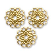 Entrepiezas metal  8 mm dorado con oro fino x10