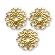 Entrepiezas metal  8 mm dorado con oro fino x10